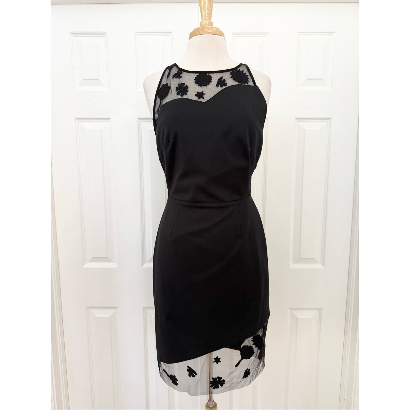 Sachin & Babi Black Dahlia Mesh Panel Sleeveless Poppy Party Clover Dress 8
